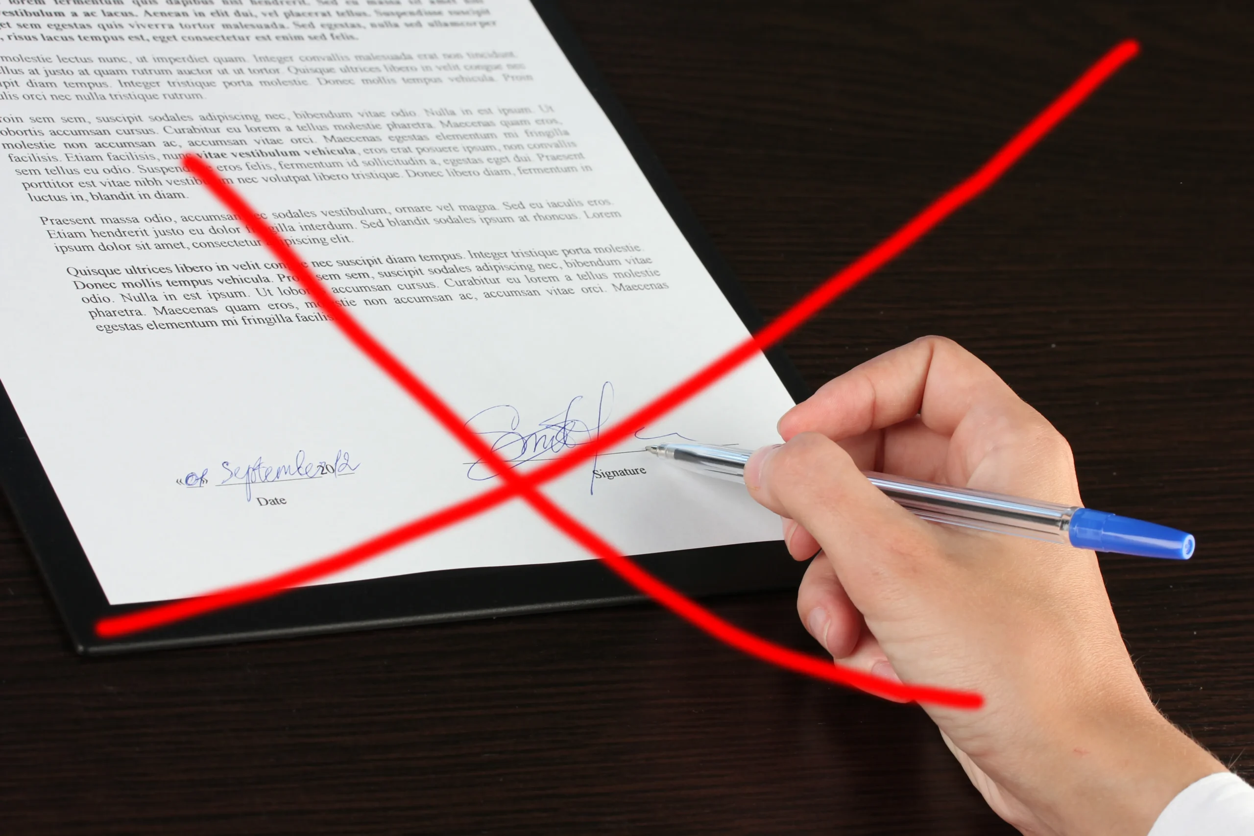 Digital tablet showing a businesswoman completing documents with an eSignature app for sales contracts to streamline online contract signing.