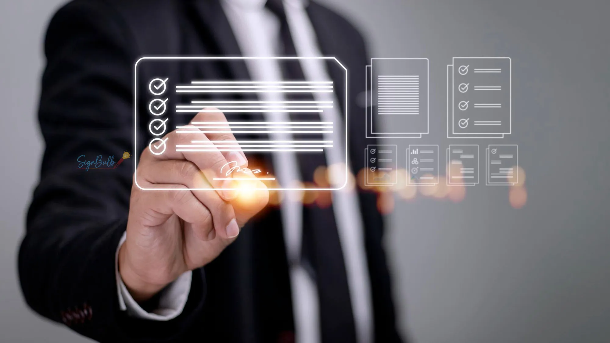 Business professional using an electronic signature software for small business to securely sign contracts online with an e signature tool.