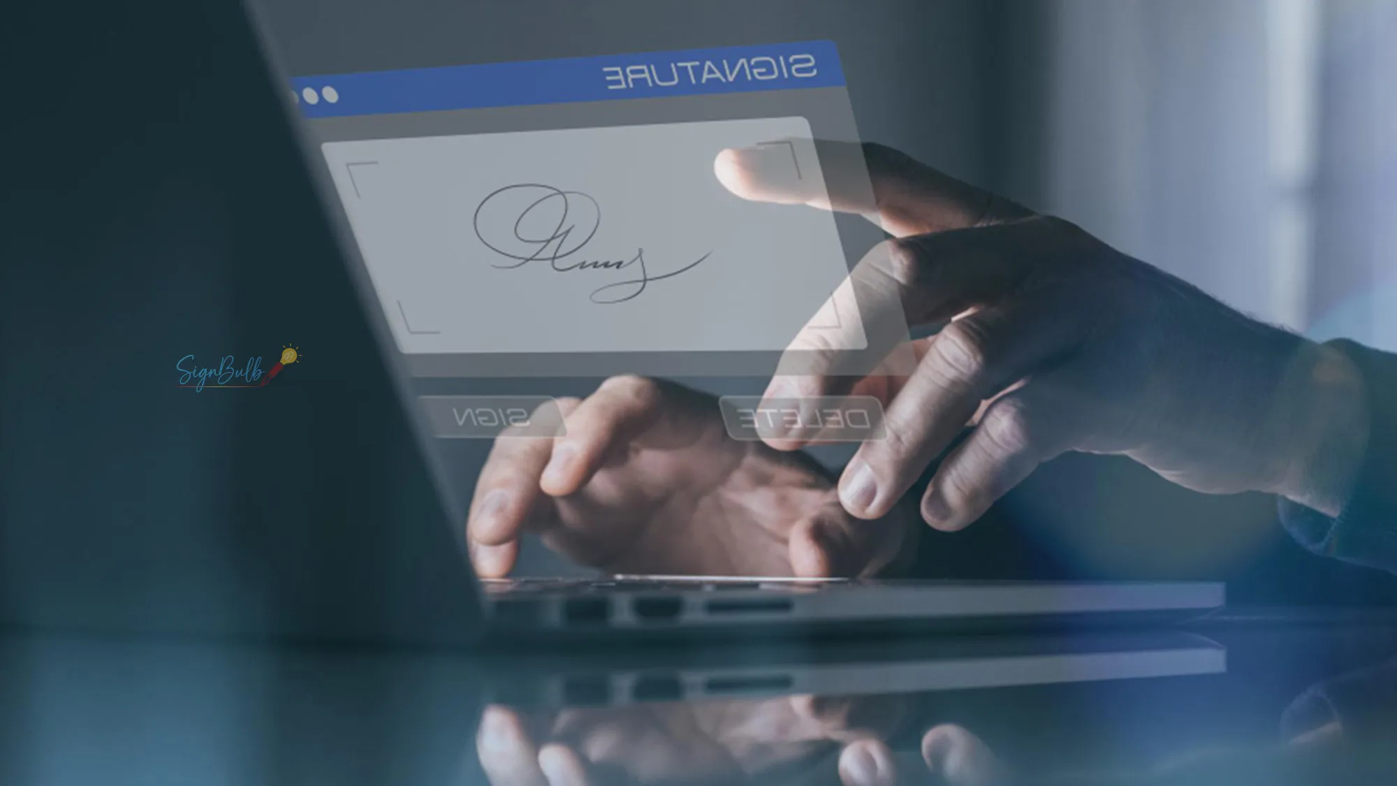 Esignature for Real Estate using a secure electronic sign on a laptop, demonstrating an online free esignature workflow with an electronic signature tool and electronic signature app