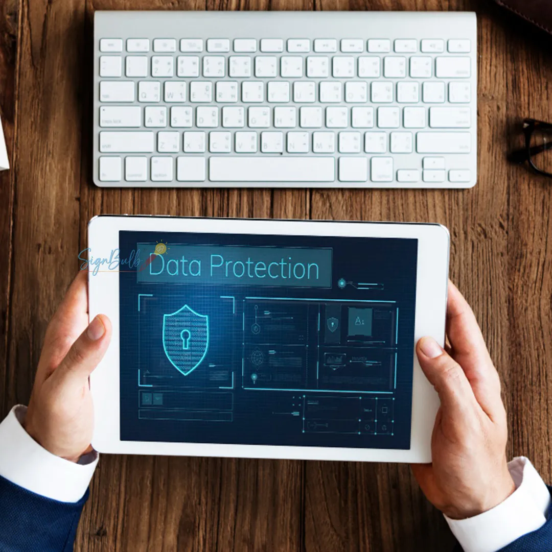 It highlights eSignature for financial agreements with strong data protection, verification, and audit-ready controls.