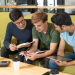 Students using smartphone to earn online with SignBulb affiliate program.