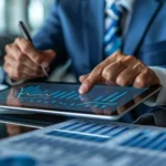 Professional using eSignature software for business on a tablet, showcasing eSignature workflow automation and document signing software for companies.