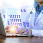 Medical professional using a Document Management System (DMS) for HIPAA-compliant e-signature and digital transformation.