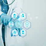 A healthcare professional holds a tablet displaying a glowing data shield protection graphic, representing a HIPAA compliant e signature system for secure document signing.