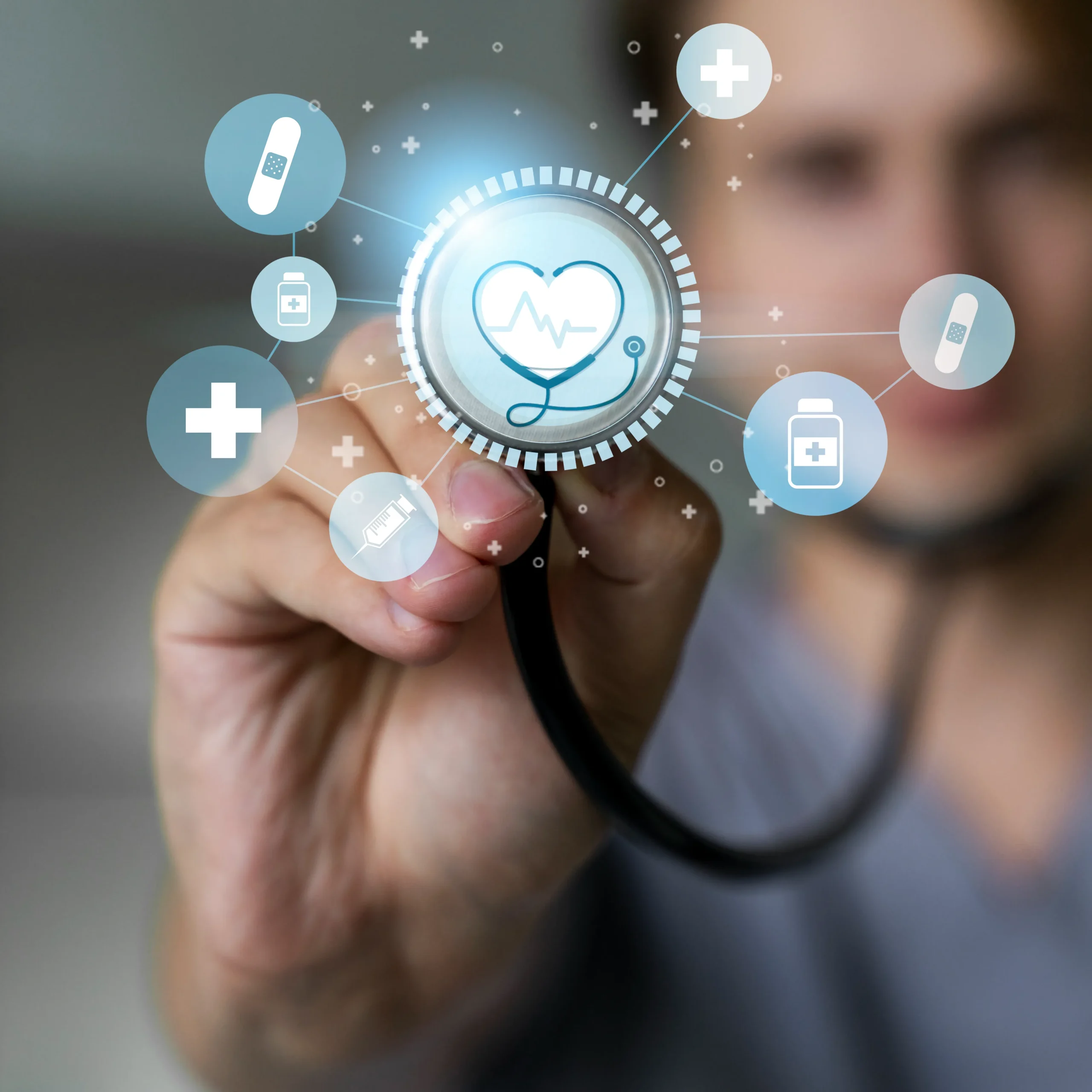 A close-up view of a physician's hands typing medical documentation on a laptop, emphasizing a secure healthcare e signature environment.