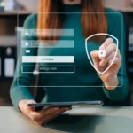 User completing a secure login and authentication process on a tablet screen via an eSignature platform for business.