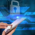 User interacting with secure digital encryption features on a tablet using e-signature software.