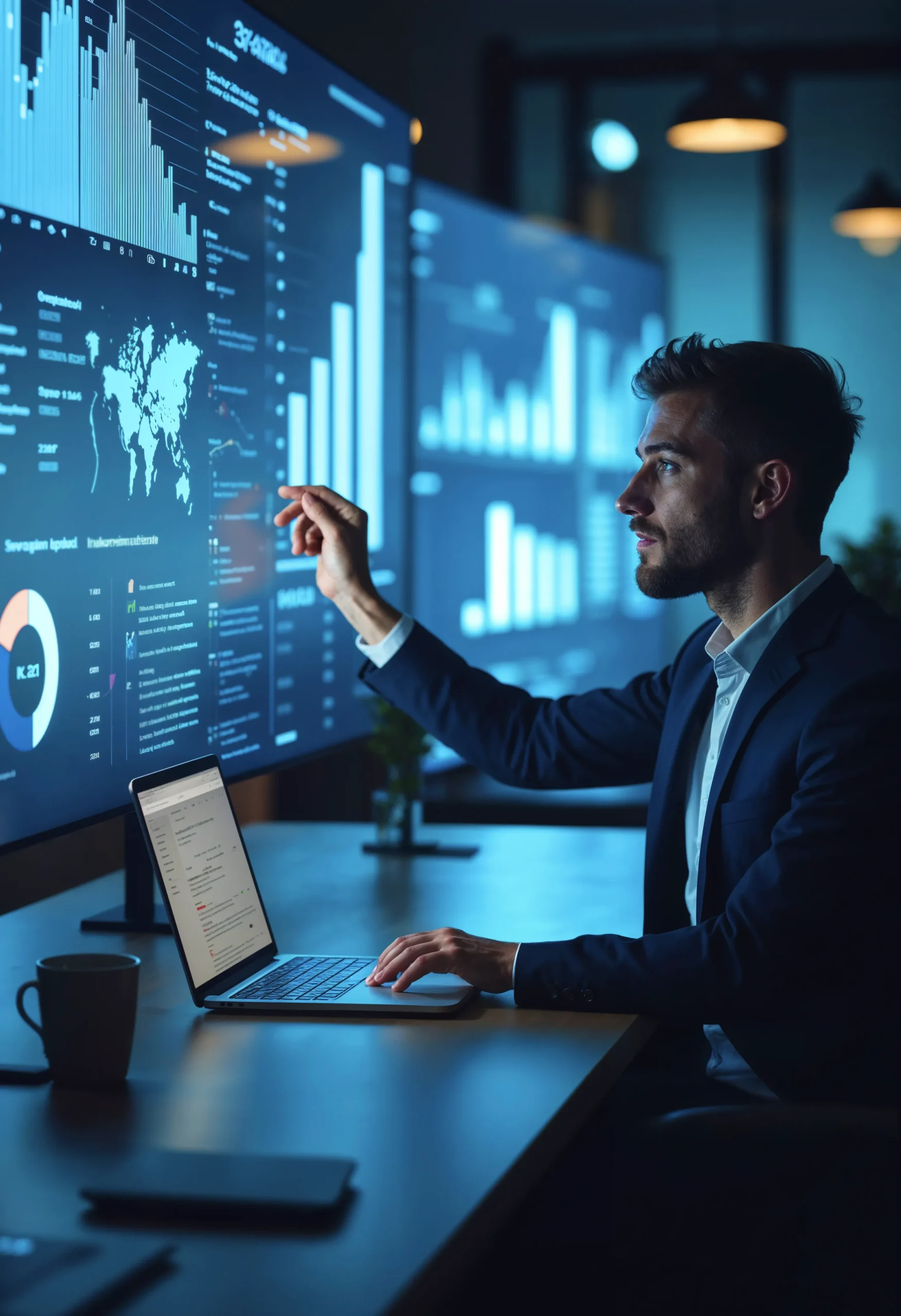 Executive monitoring global document tracking and security compliance metrics powered by esignature software.
